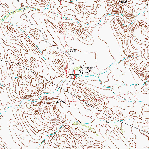 Topographic Map of Nester Tank, TX