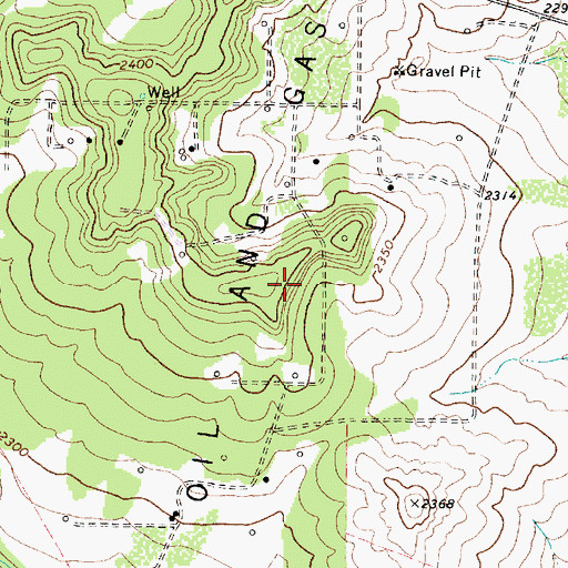 Topographic Map of Neva West Oil and Gas Field, TX