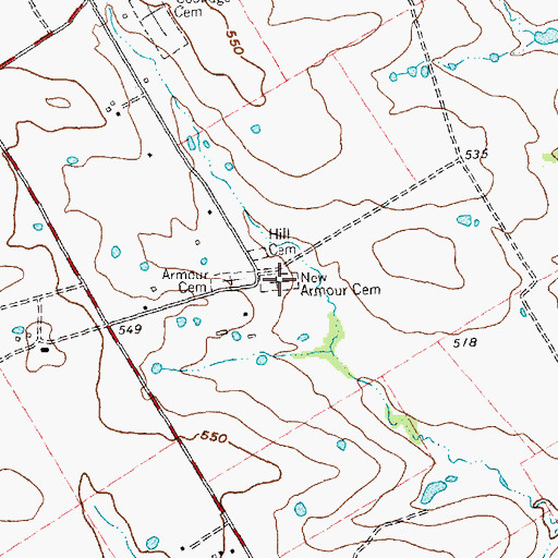 Topographic Map of New Armour Cemetery, TX