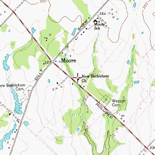 Topographic Map of New Bethlehem Church, TX