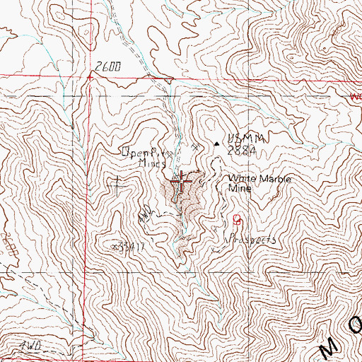Topographic Map of White Marble Mine, AZ