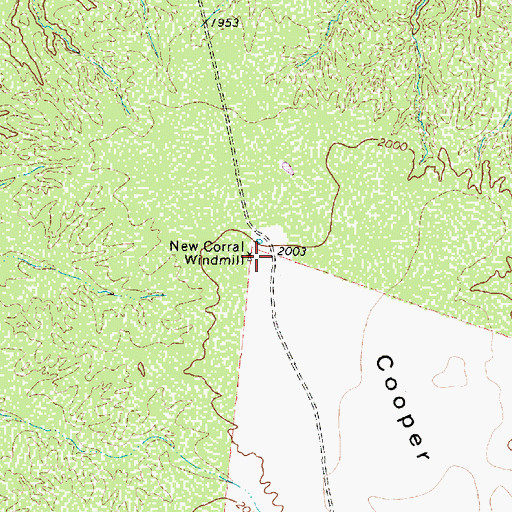 Topographic Map of New Corral Windmill, TX