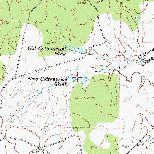 Topographic Map of New Cottonwood Tank, TX