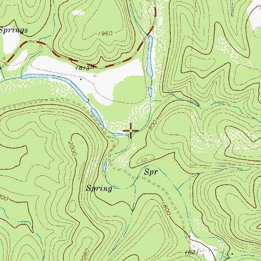 Topographic Map of New Creek, TX
