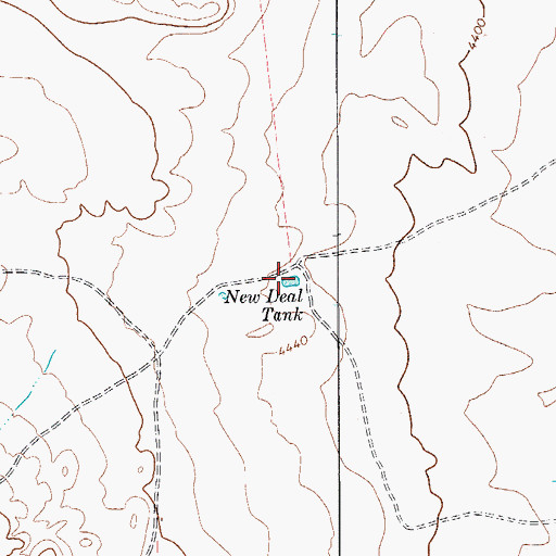 Topographic Map of New Deal Tank, TX