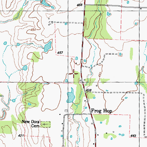 Topographic Map of New Dora School, TX