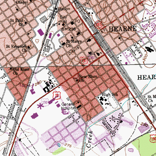 Topographic Map of New Elam Church, TX