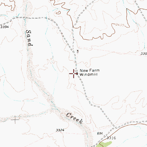 Topographic Map of New Farm Windmill, TX