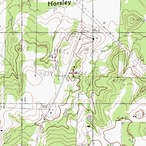 Topographic Map of New Harmony Cemetery, TX