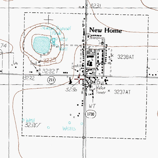 Topographic Map of New Home, TX