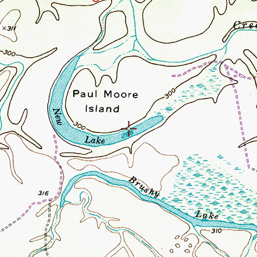 Topographic Map of New Lake, TX