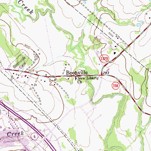 Topographic Map of New Liberty Church, TX
