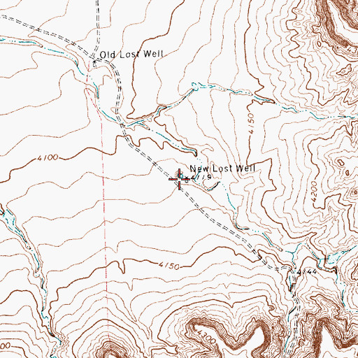Topographic Map of New Lost Well, TX