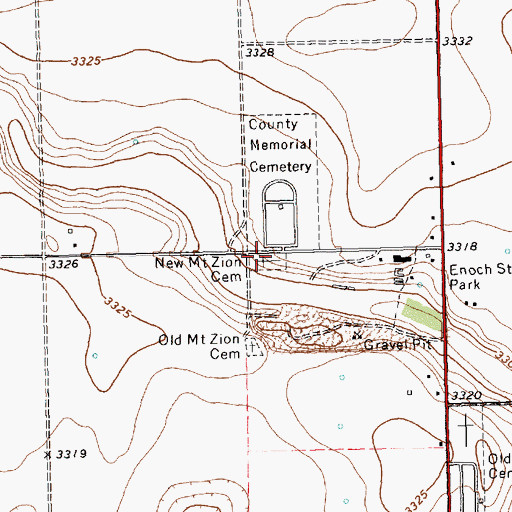 Topographic Map of New Mount Zion Cemetery, TX