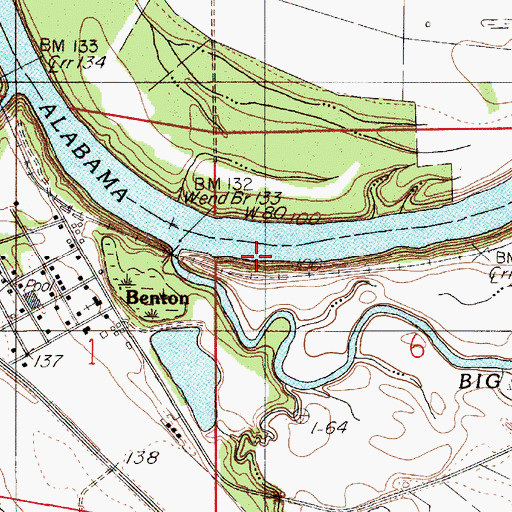 Topographic Map of J Smiths Landing (historical), AL