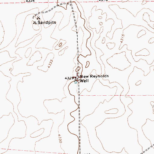 Topographic Map of New Reynolds Well, TX