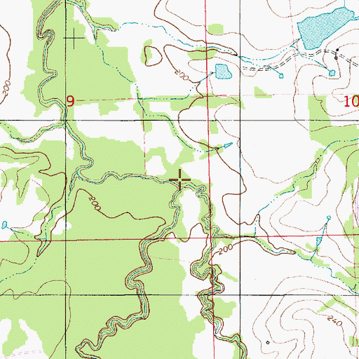 Topographic Map of Jack Creek, AL
