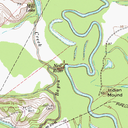 Topographic Map of New River, TX