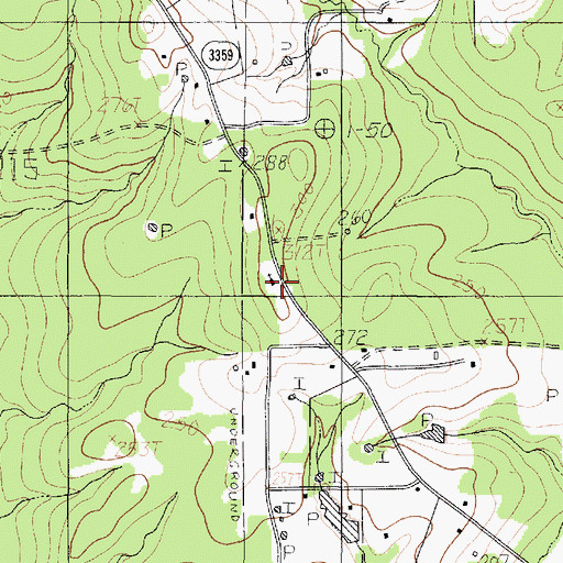 Topographic Map of New Shady Grove Church, TX