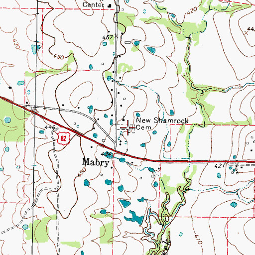 Topographic Map of New Shamrock Cemetery, TX