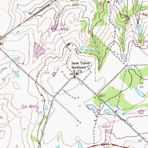 Topographic Map of New Tabor Brethren Church, TX