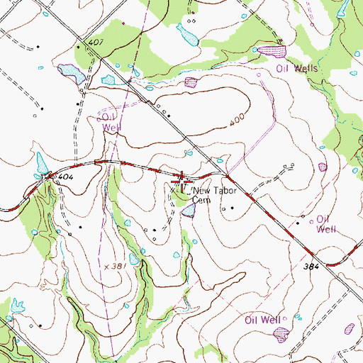 Topographic Map of New Tabor Cemetery, TX