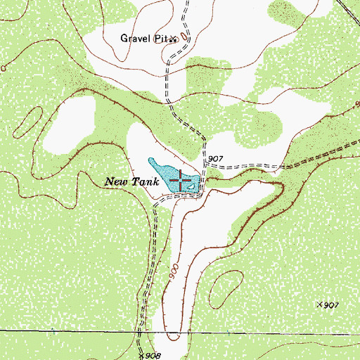 Topographic Map of New Tank, TX
