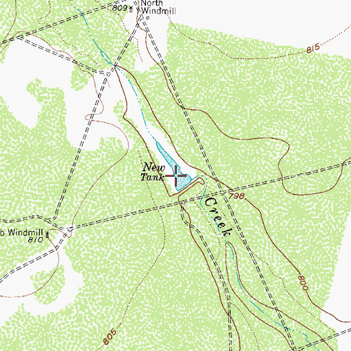 Topographic Map of New Tank, TX