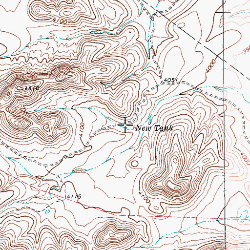 Topographic Map of New Tank, TX