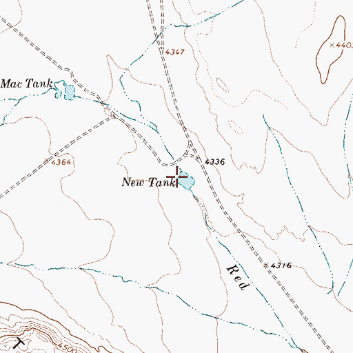 Topographic Map of New Tank, TX