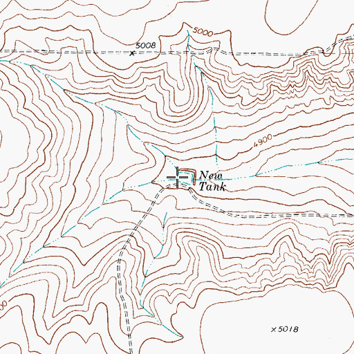 Topographic Map of New Tank, TX