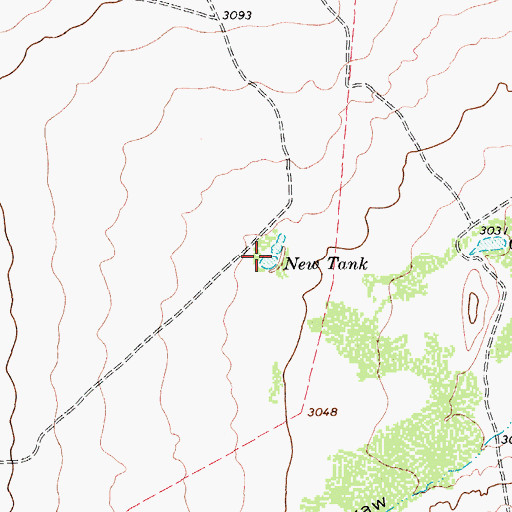 Topographic Map of New Tank, TX