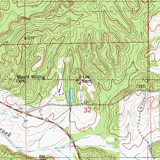 Topographic Map of Lee Cemetery, AL