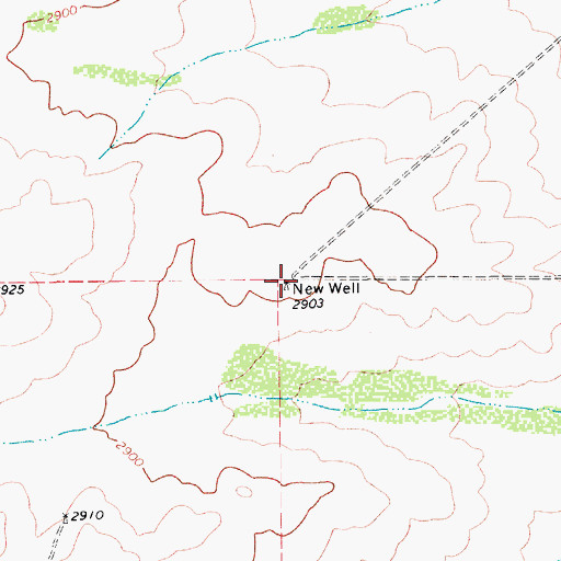 Topographic Map of New Well, TX