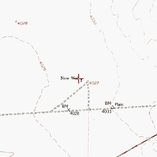 Topographic Map of New Well, TX