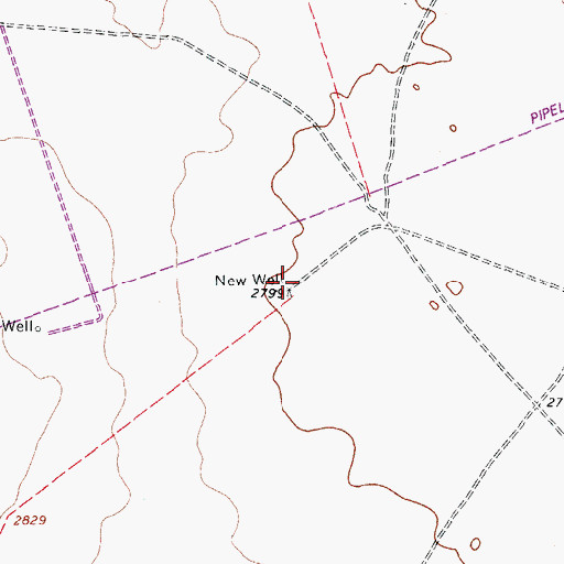 Topographic Map of New Well, TX