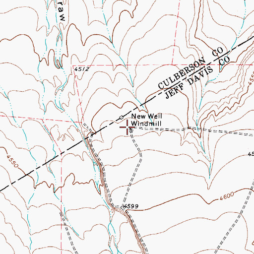 Topographic Map of New Well Windmill, TX