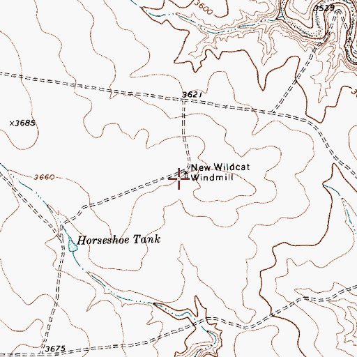 Topographic Map of New Wildcat Windmill, TX