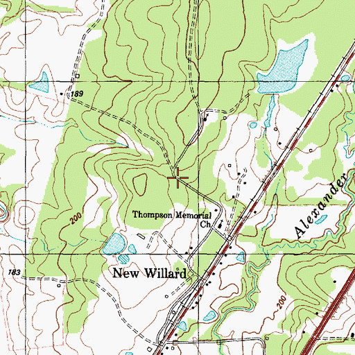Topographic Map of New Willard, TX