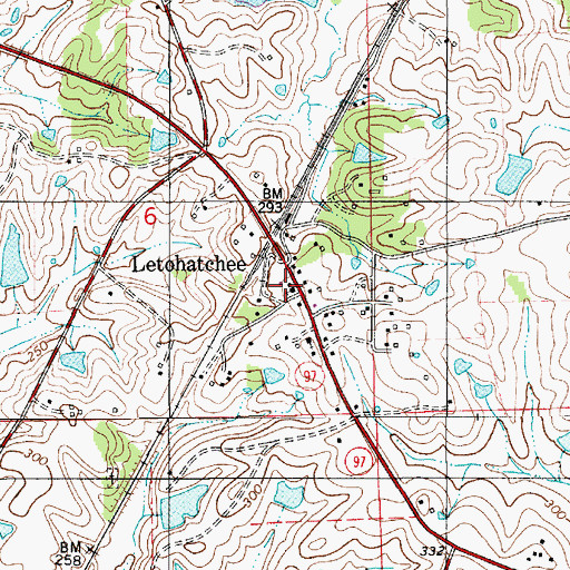 Topographic Map of Letohatchee Church, AL
