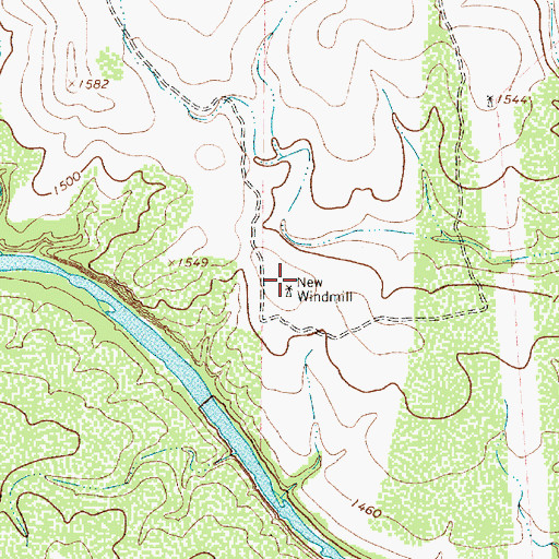 Topographic Map of New Windmill, TX