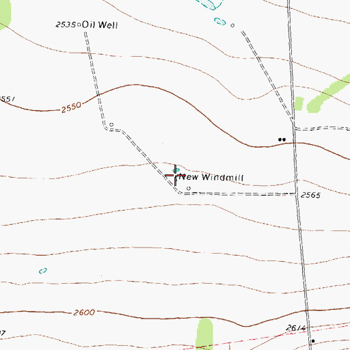 Topographic Map of New Windmill, TX
