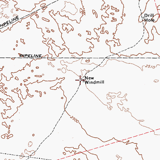 Topographic Map of New Windmill, TX