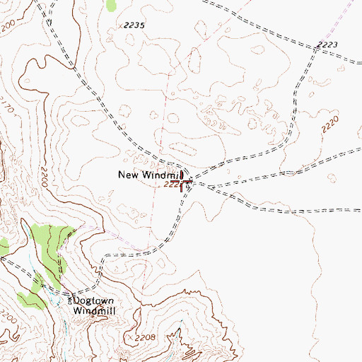 Topographic Map of New Windmill, TX