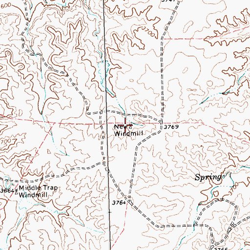Topographic Map of New Windmill, TX