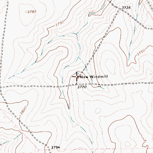 Topographic Map of New Windmill, TX