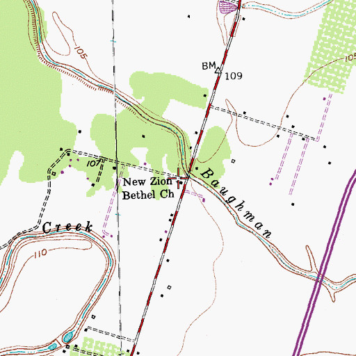 Topographic Map of New Zion Bethel Church, TX