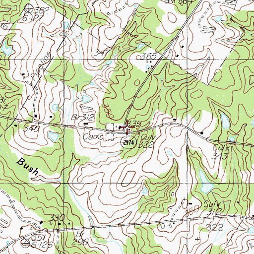 Topographic Map of Newhope Church, TX