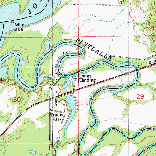 Topographic Map of Longs Landing, AL