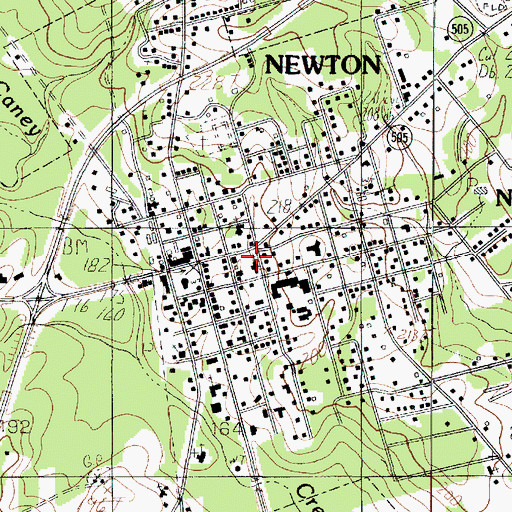 Topographic Map of Newton, TX